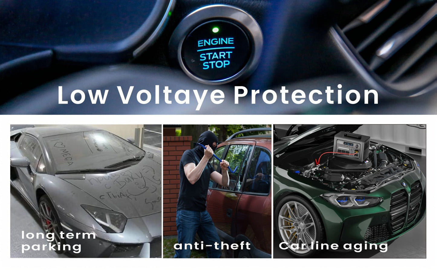 Car Battery Auto Power Off Switch with LED Voltage Display – 12V/24V Anti-Drain Protection, Low Voltage Alarm