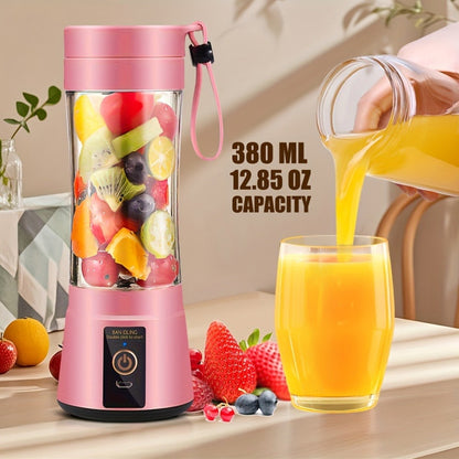 12.85-Ounce Six-Blade Slim Portable Blender Cup with Rechargeable Base and Five Color Options