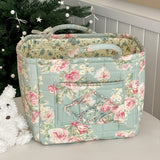 Large Flower Series [Storage Basket] (Green Base with Pink Flowers)