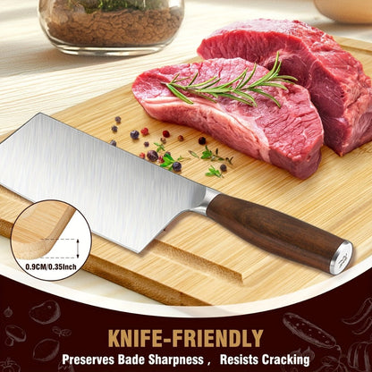 Cutting Board Three-Piece Bamboo Set with Juice Grooves, Carry Handles and Three Nested Sizes