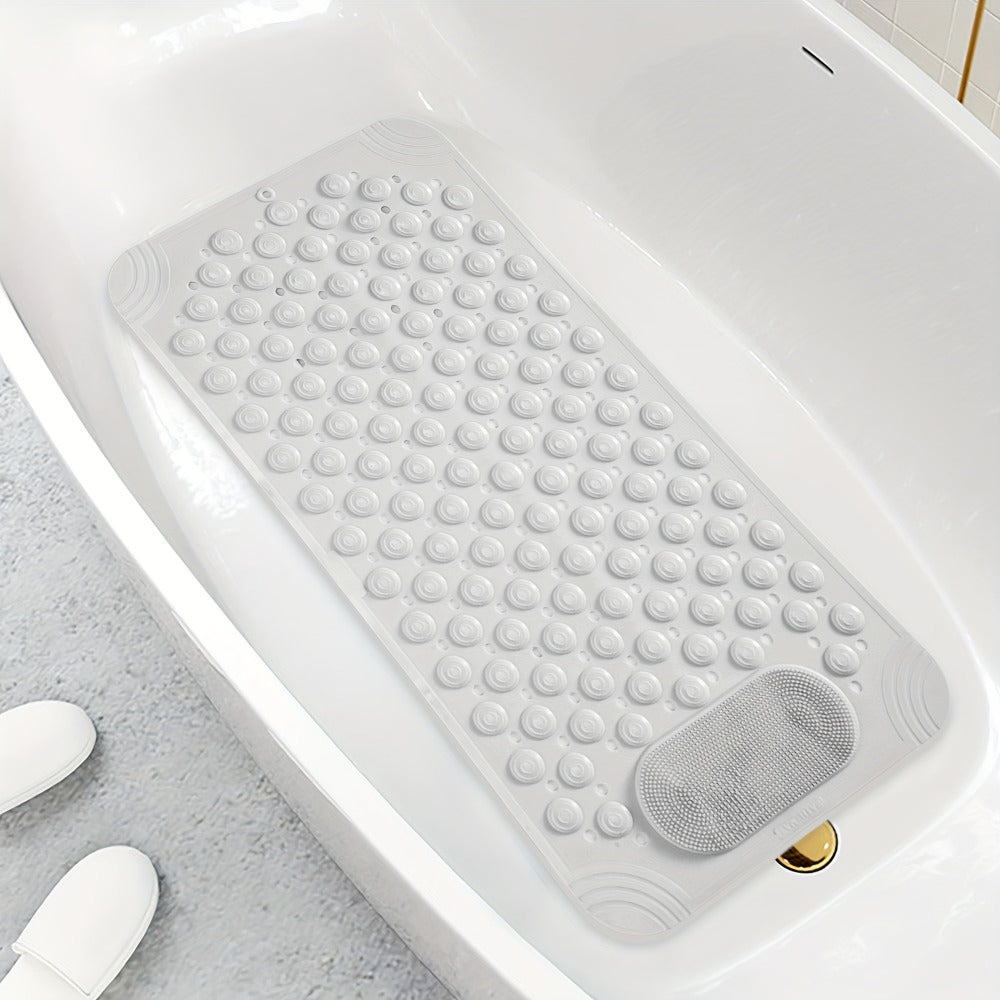 Textured Shower Bath Mat in 14.2 x 27.5 or 19.7 x 31.5-Inch Sizes and Six Color-and-Size Combinations
