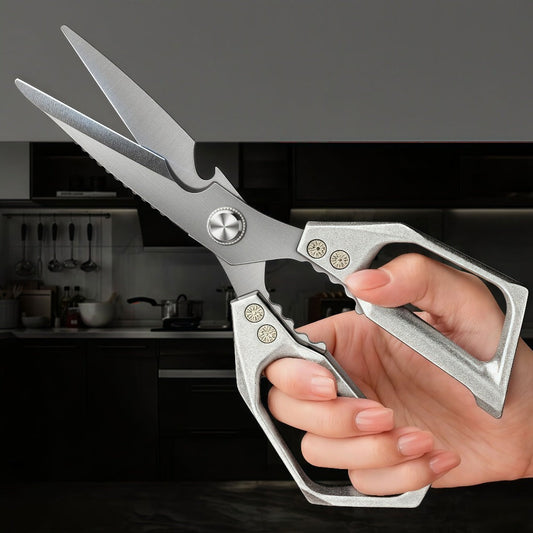 Professional Kitchen Scissors 304 Stainless Steel Shears Multi-Purpose for Meat Bone Herbs Poultry Packaging Chef Daily Use