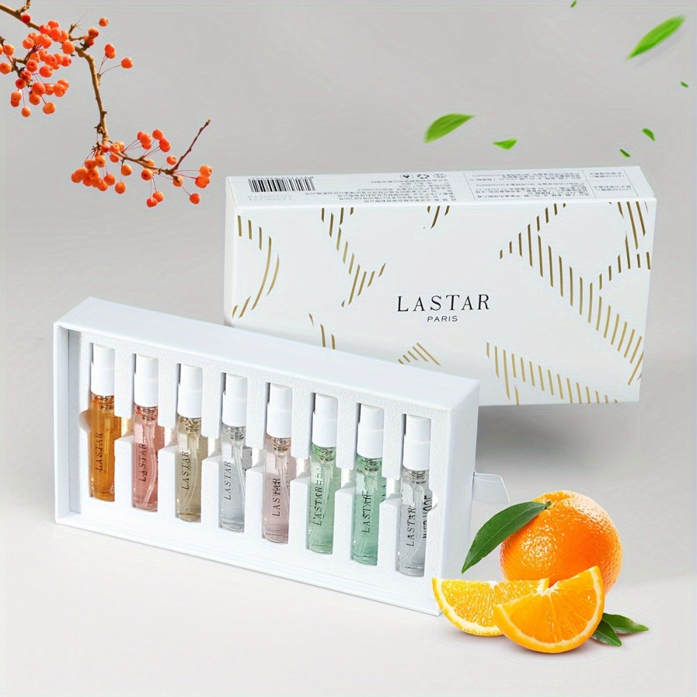 Mini Perfume Set for Women 8 Piece Gift Box Woody Floral Fruity Fragrance Sampler Kit Long Lasting TSA Compliant Travel Friendly 0.81oz Each