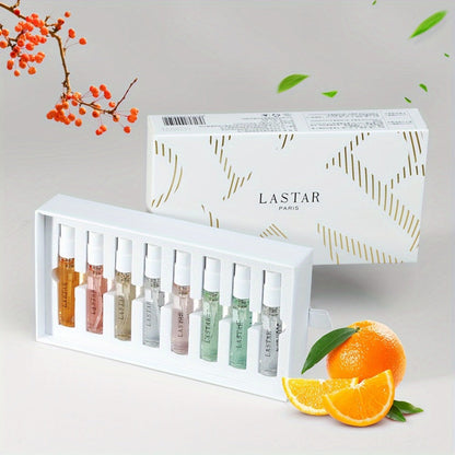 Mini Perfume Set for Women 8 Piece Gift Box Woody Floral Fruity Fragrance Sampler Kit Long Lasting TSA Compliant Travel Friendly 0.81oz Each