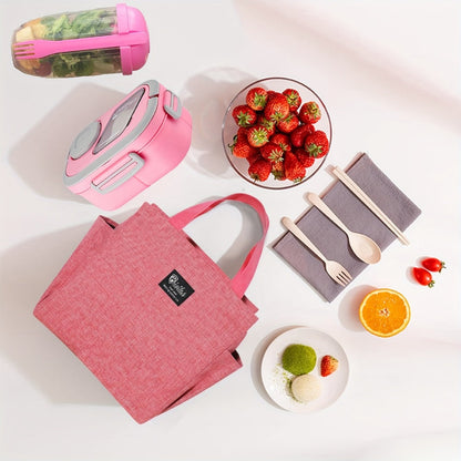 2-Layer Bento Lunch Box Set with Cup and Meal Bag - Multi-Grid Lunch Box for School, Office & Outdoor Picnics