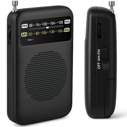 Pocket AM/FM Radio with 2-AA Battery Power, Headphone Jack and Single or Two-Piece Color Options