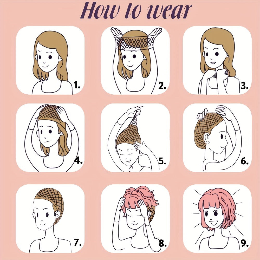 Synthetic Wig 12-Inch Loose-Curly Afro Bob with Rose Net Cap in Black, Brown or Deep Red for Holiday Styling