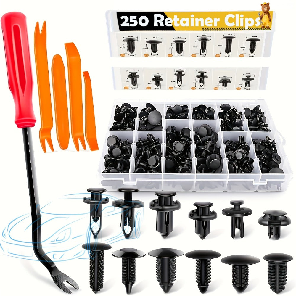 Car Retainer Clips Push Fasteners Kit Bumper Plastic Rivets Assortment for Auto Interior Exterior Trim Panel Body Clips – 113 to 928 Pcs