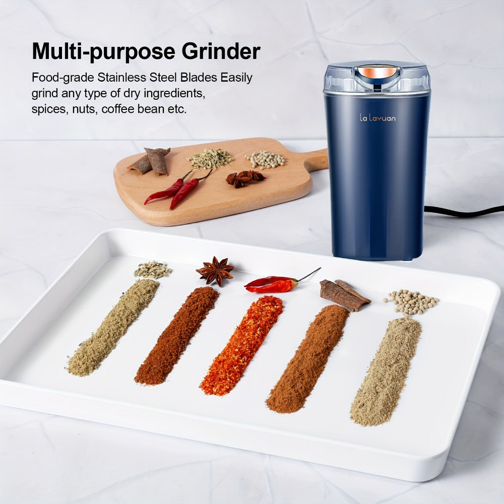 Electric Coffee Grinder 200W | Quiet Spice Grinder | 80g Large Capacity 12 Cups | 304 Stainless Steel Blade | One-Touch Operation | Grinds
