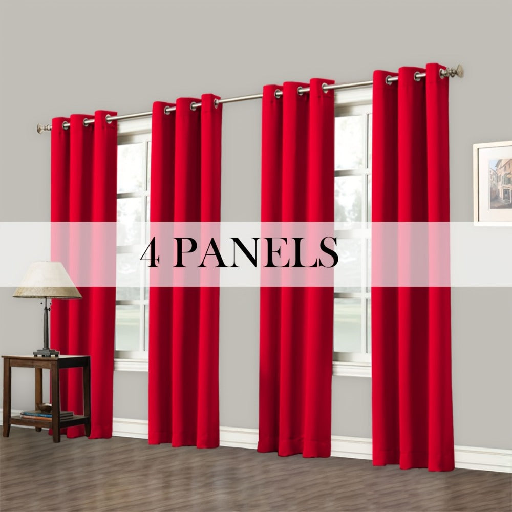 Grommet-Top Blackout Curtain Options in Nine Colors with Seven Width, Length or Panel-Count Labels