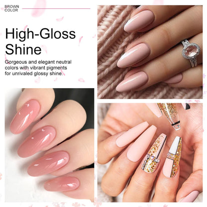 20-Color Gel Nail Polish Kit, Model ZH666-2 with UV LED Lamp, Red-to-Pink Shades, Base Coat and Top Coats