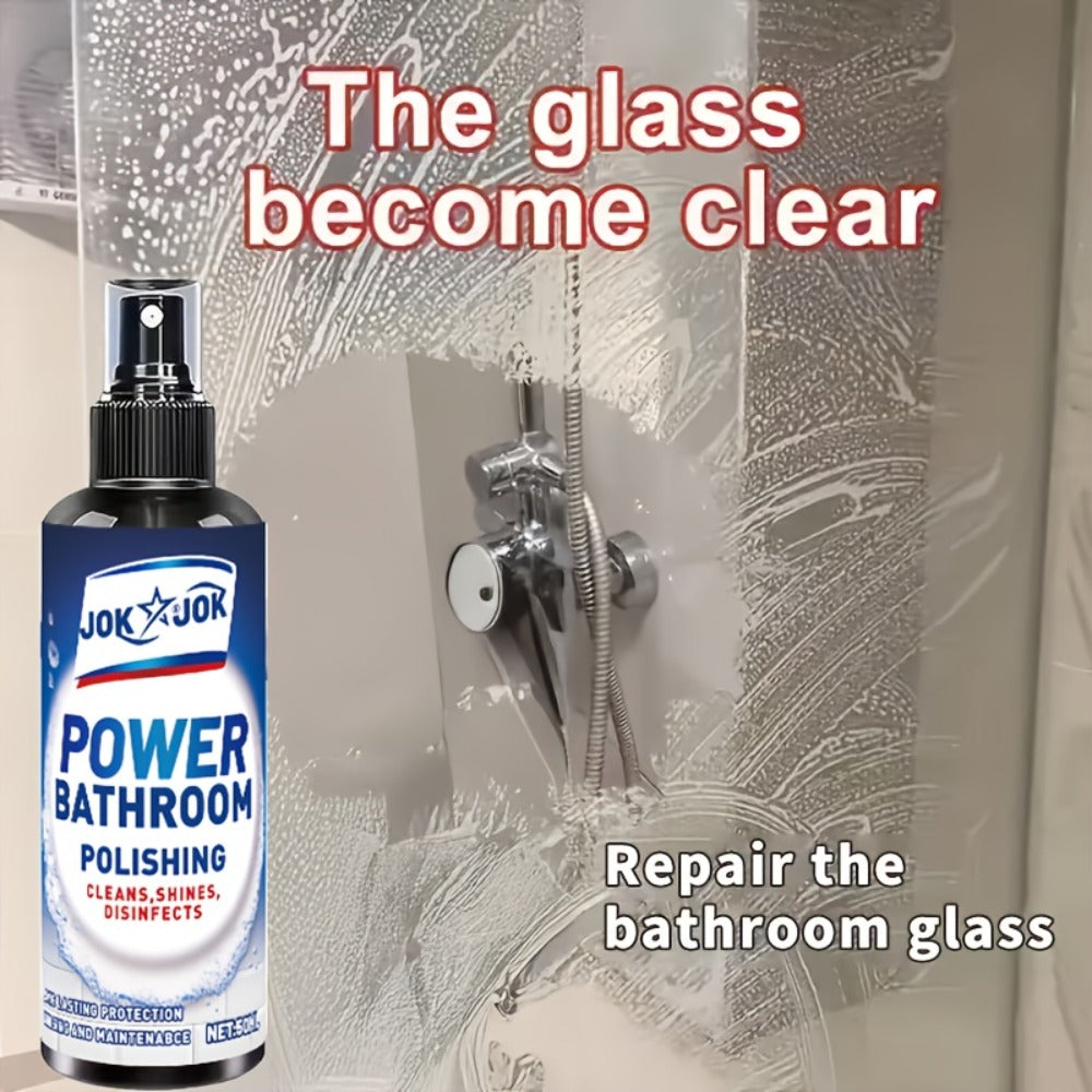 Glass Cleaner Spray Streak-Free Shine Removes Hard Water Stains Soap Scum Water Spots for Bath Time, Home Spa and Personal Care