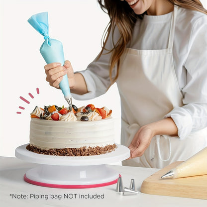 Cake Decorating Set 22-Piece with Rotating Turntable Stand, Stainless Steel Piping Tips, Pastry Bags
