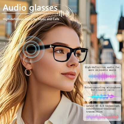 Smart Glasses 160-Language Translation Eyewear with Bluetooth 5.3 Open-Ear Audio and 18 Frame Options