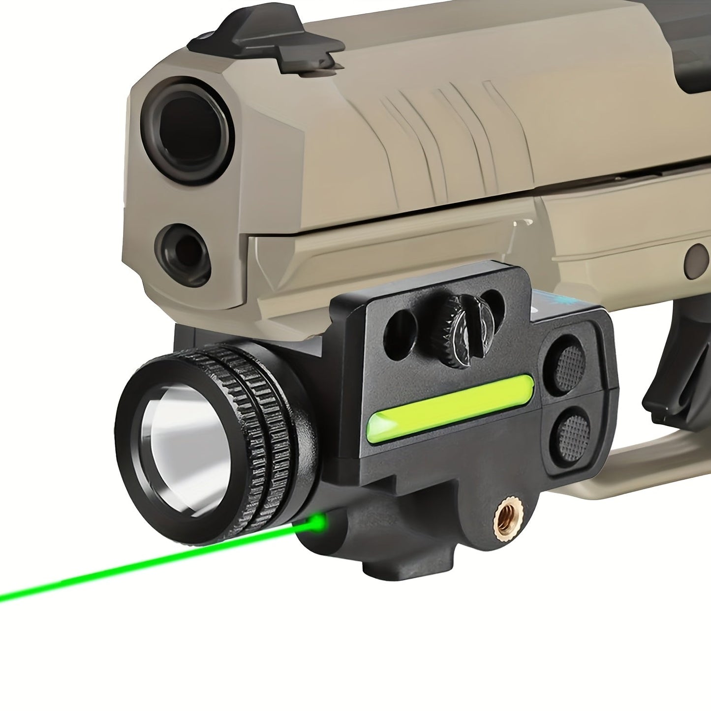 Tactical Green Laser Sight with LED Flashlight Combo – USB Rechargeable, Picatinny Rail Mount, Ambidextrous for Pistols, Rifles & Airguns