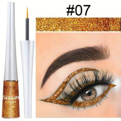 Glitter Liquid Eyeliner Set 16 Colors Waterproof Shimmer Metallic Eye Liner Pen Kit – Long-Lasting Smudge-Proof Sparkle Eye Makeup for Party