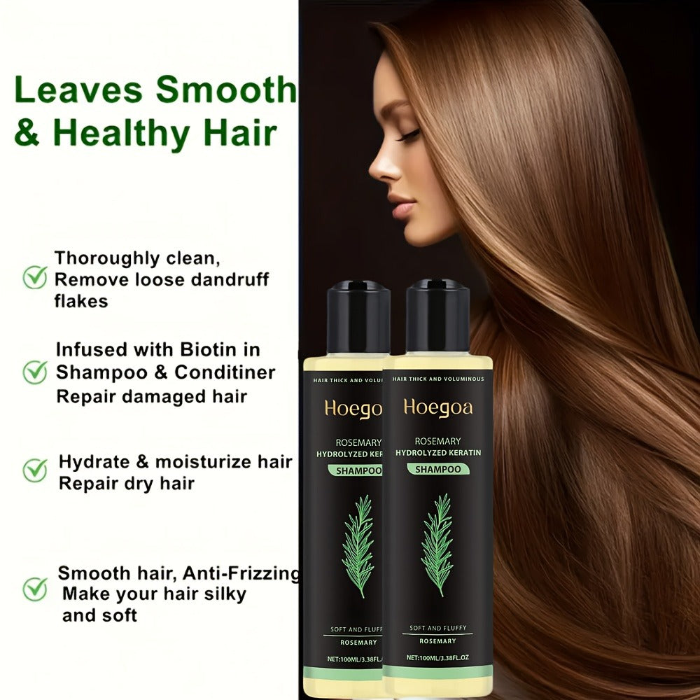 Rosemary Shampoo 2 Pack for Women & Men, Deep Cleansing Strengthening Hair Care with Rosemary Extract