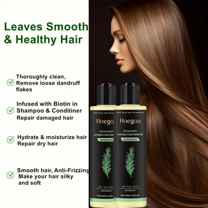 Rosemary Shampoo 2 Pack for Women & Men, Deep Cleansing Strengthening Hair Care with Rosemary Extract