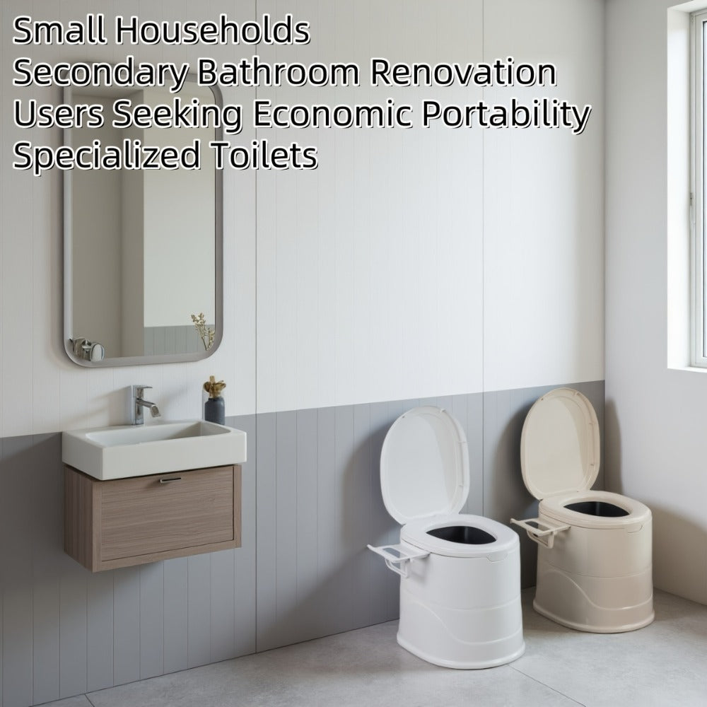 Portable Toilet with Lid Odor Control Tissue Holder Lightweight Camping Toilet for RV Camper Outdoor Travel Hiking Emergency Use No