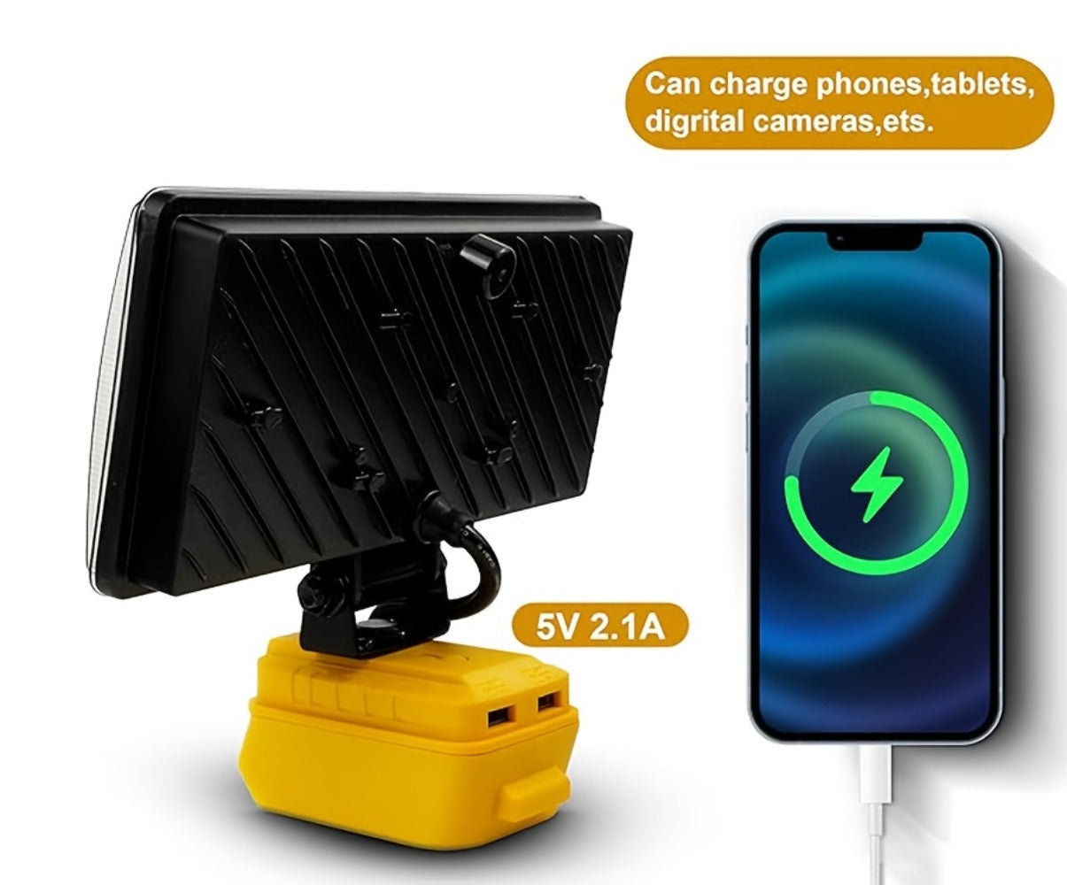 Cordless LED Work Light for DeWalt 20V Battery, 30W/90W 1800/5400 Lumen LED Floodlight, Battery Powered Work Light for Automotive