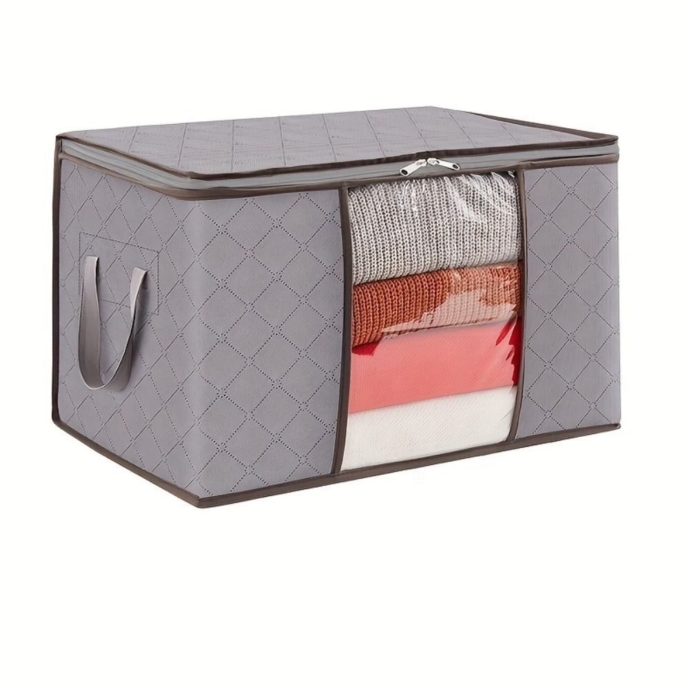 Storage Bag Set, 6-Piece Rectangular Non-Woven Closet Organizers with Zipper Closures, Handles and Foldable Design