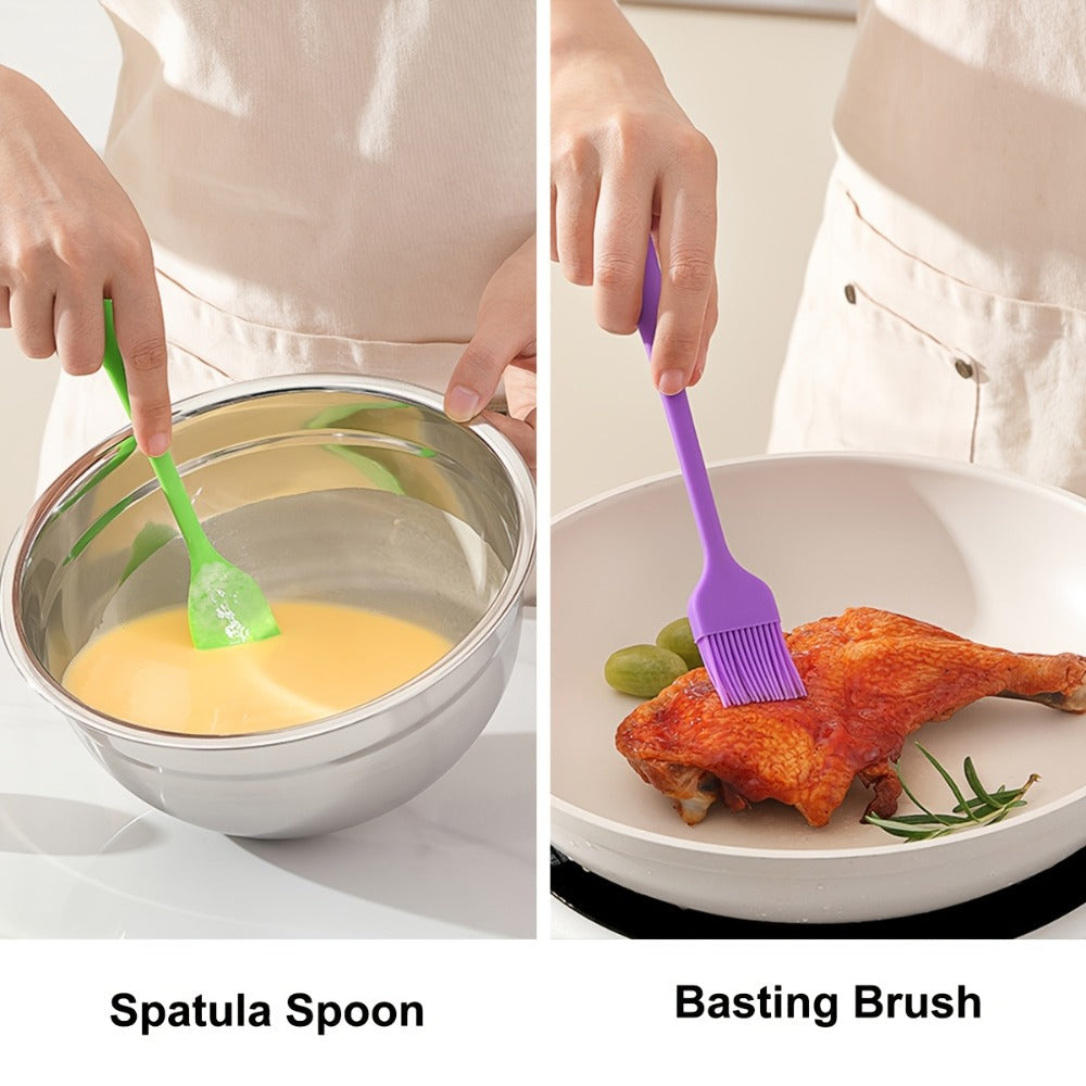 21-Piece Mixing Bowl Set with Color-Coded Lids, Three Grater Inserts and Prep Tool Assortment