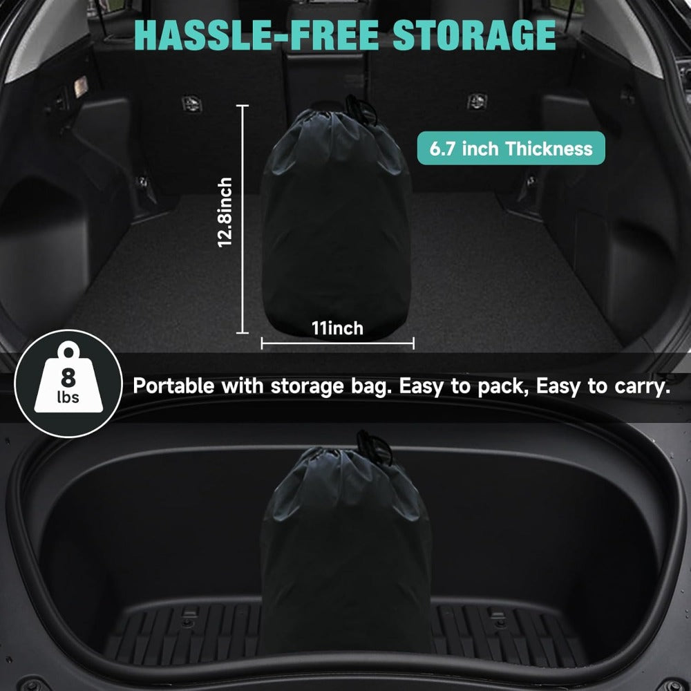 SUV Air Mattress for Camping Inflatable Car Bed with Air Pump 2 Pillows Flocking Surface Portable Sleeping Pad for SUV Backseat Road Trip