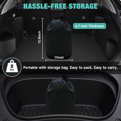 SUV Air Mattress for Camping Inflatable Car Bed with Air Pump 2 Pillows Flocking Surface Portable Sleeping Pad for SUV Backseat Road Trip