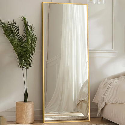 Full Length Mirror Floor Mirror Freestanding 58x18 Inch Arched Full Body Mirror Wall Mounted for Entryways, Bedrooms and Living Spaces