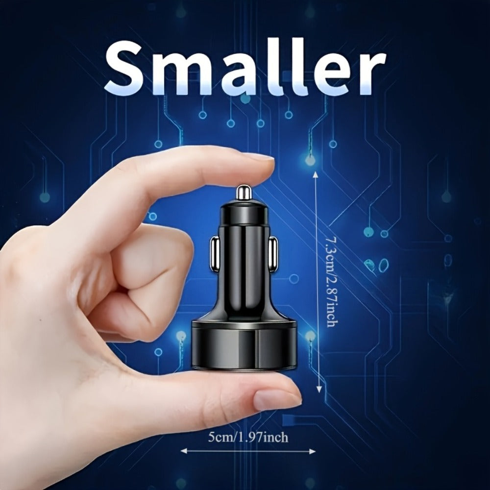 6-in-1 Car Charger 2-Pack with Ambient Light & Voltage Display, Dual PD Fast Charge + QC3.0 + 4 USB Ports Matte Finish