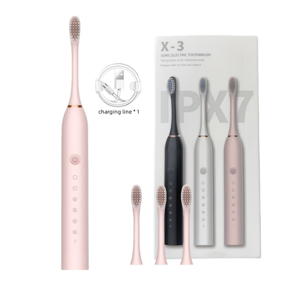 Rechargeable Electric Toothbrush with 6 Cleaning Modes & Smart Timer, USB Sonic Toothbrush for Adults