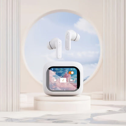 Wireless Earbuds Bluetooth 5.4 with ANC and ENC, LED Touchscreen Case and Black or White Options