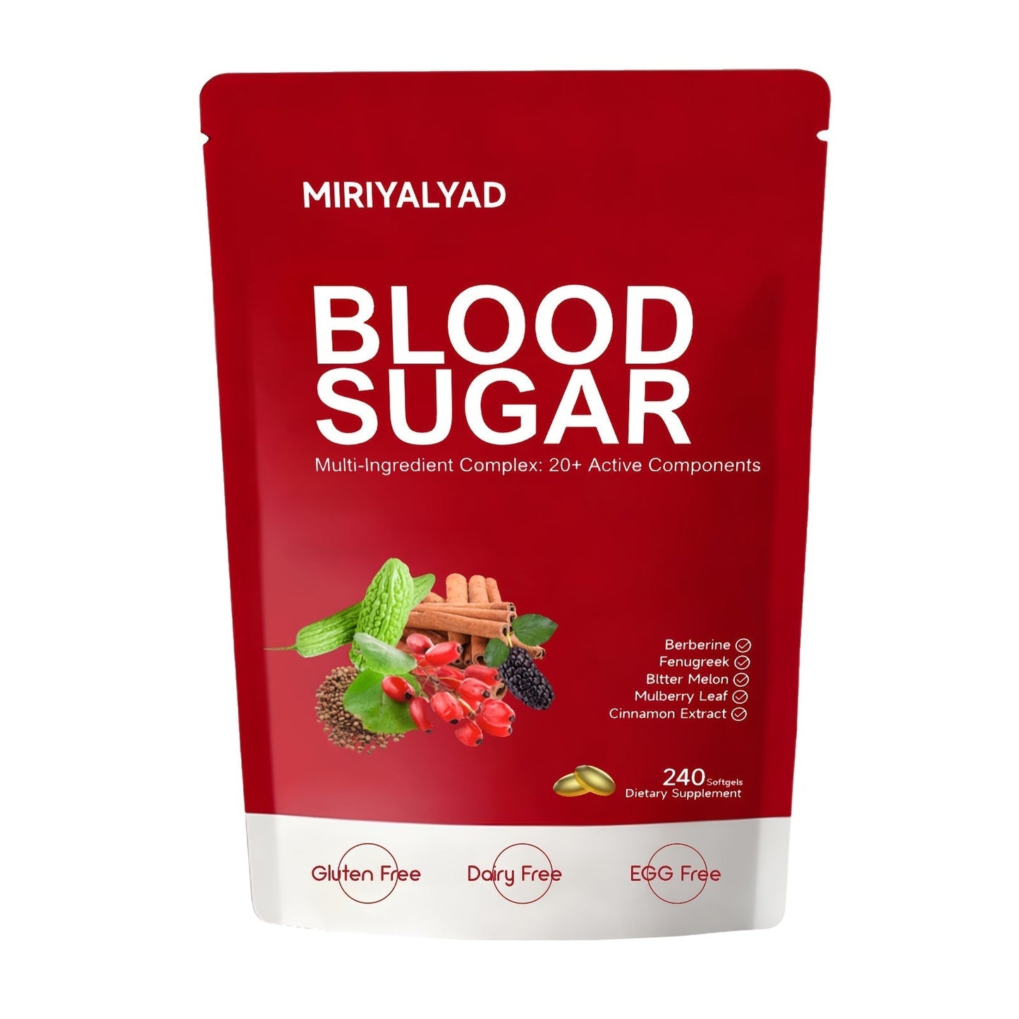Berberine Blood Sugar Support Supplement 240 Softgels with Cinnamon Bitter Melon Gymnema for Bath Time, Home Spa and Personal Care
