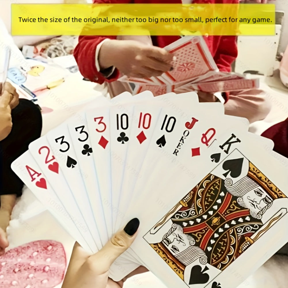 Giant Playing Cards 4x 6x Jumbo Size Poker Cards – Extra Large Card Game Set for Outdoor Party Backyard Fun Family Game Night Kids Adults