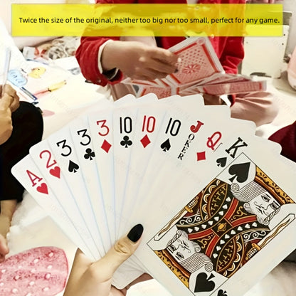 Giant Playing Cards 4x 6x Jumbo Size Poker Cards – Extra Large Card Game Set for Outdoor Party Backyard Fun Family Game Night Kids Adults
