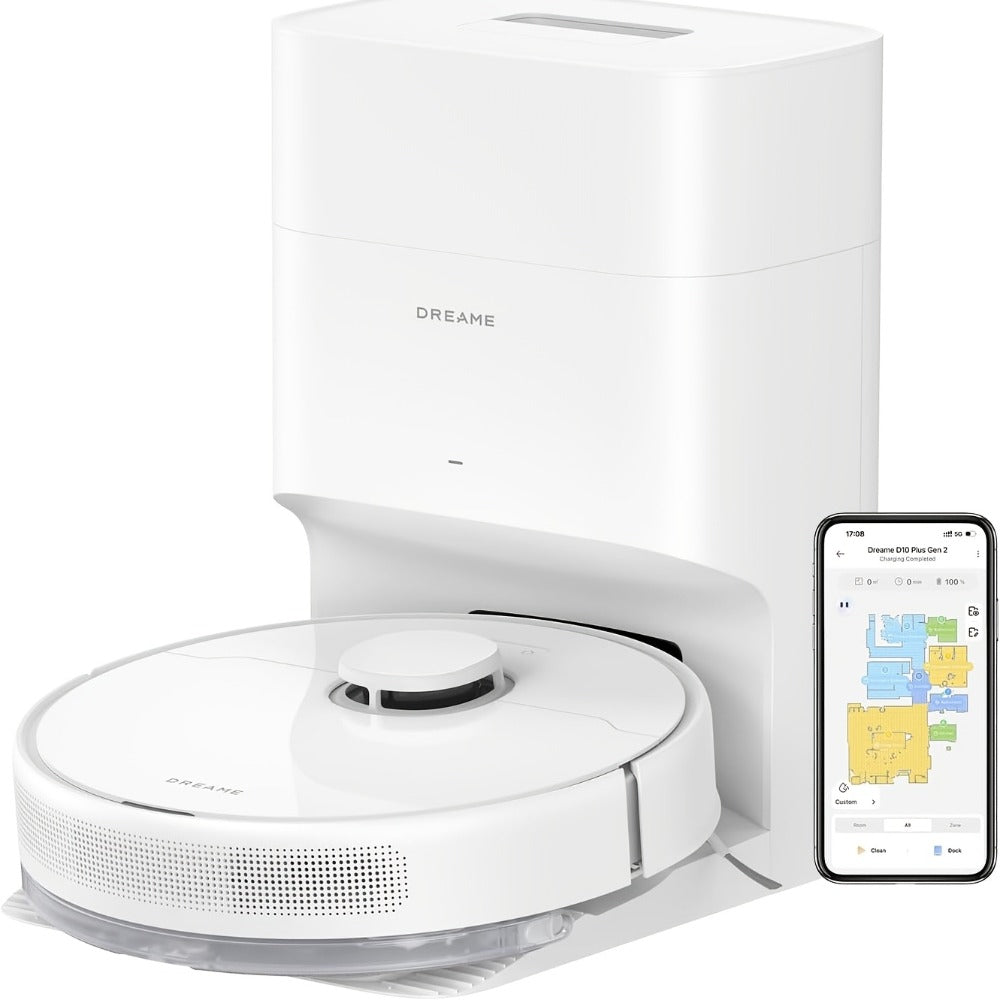 Dreame D10 Plus Gen 2 Self-Emptying Robot Vacuum & Mop Refurbished, 6000Pa Suction, 90-Day Base, LiDAR Navigation