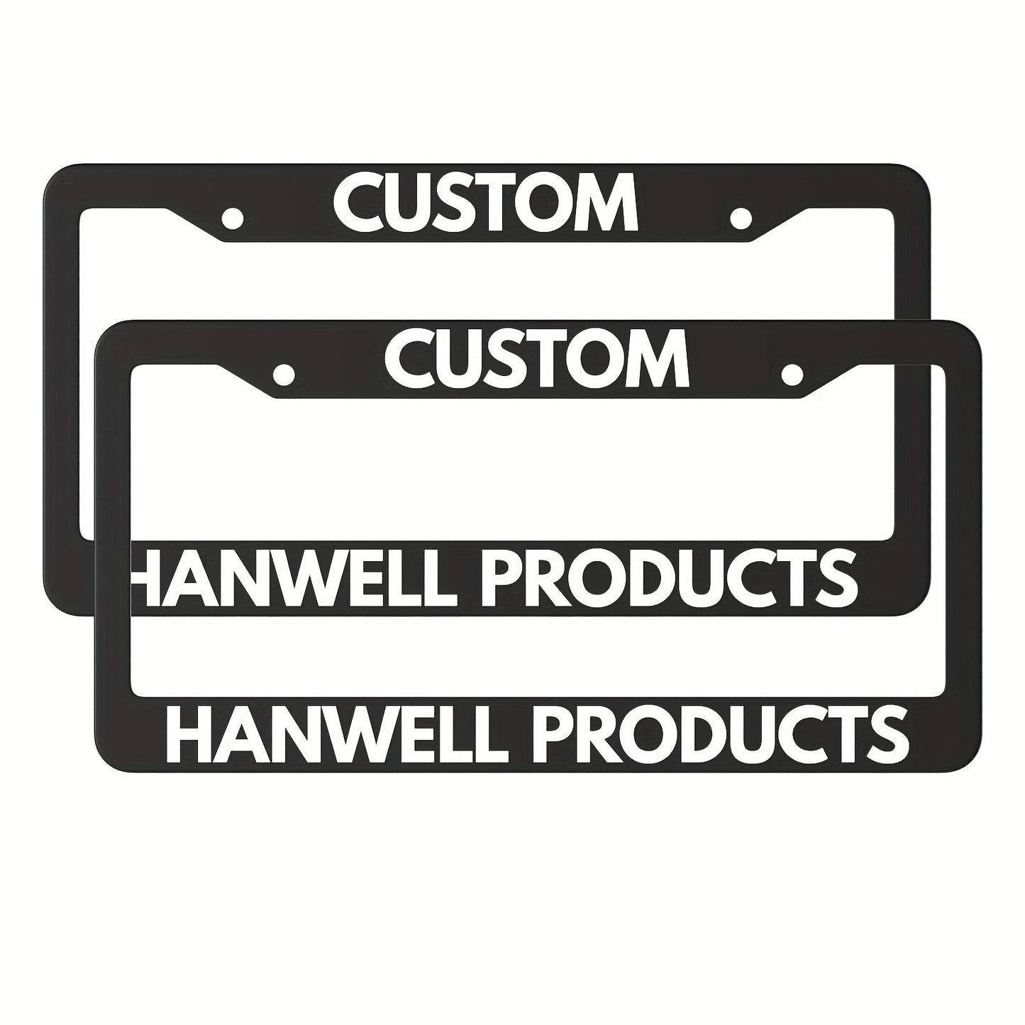 Custom License Plate Frame – 6 Font Styles, Heavy-Duty Weather-Resistant Car Tag Holder, Personalized Front & Rear License Plate Border