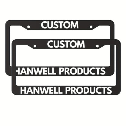 Custom License Plate Frame – 6 Font Styles, Heavy-Duty Weather-Resistant Car Tag Holder, Personalized Front & Rear License Plate Border