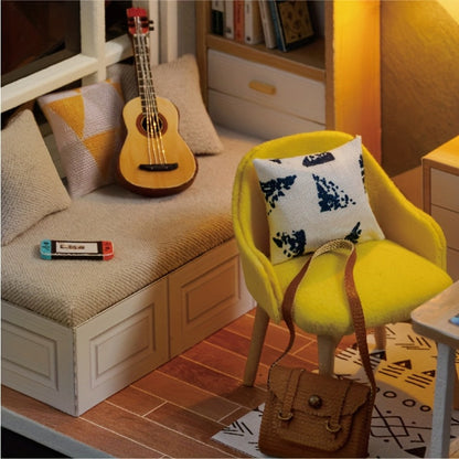DIY Miniature House Kit Sunshine Study – Handmade Wooden Building Model Mini Collection Scene Home Decoration Shelf Display