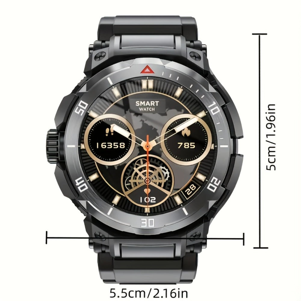 Smartwatch 2-in-1 with Built-In Earphones, 1.46 Inch IPS Touchscreen and 100 Sport Modes with Extra Strap