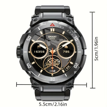 Smartwatch 2-in-1 with Built-In Earphones, 1.46 Inch IPS Touchscreen and 100 Sport Modes with Extra Strap