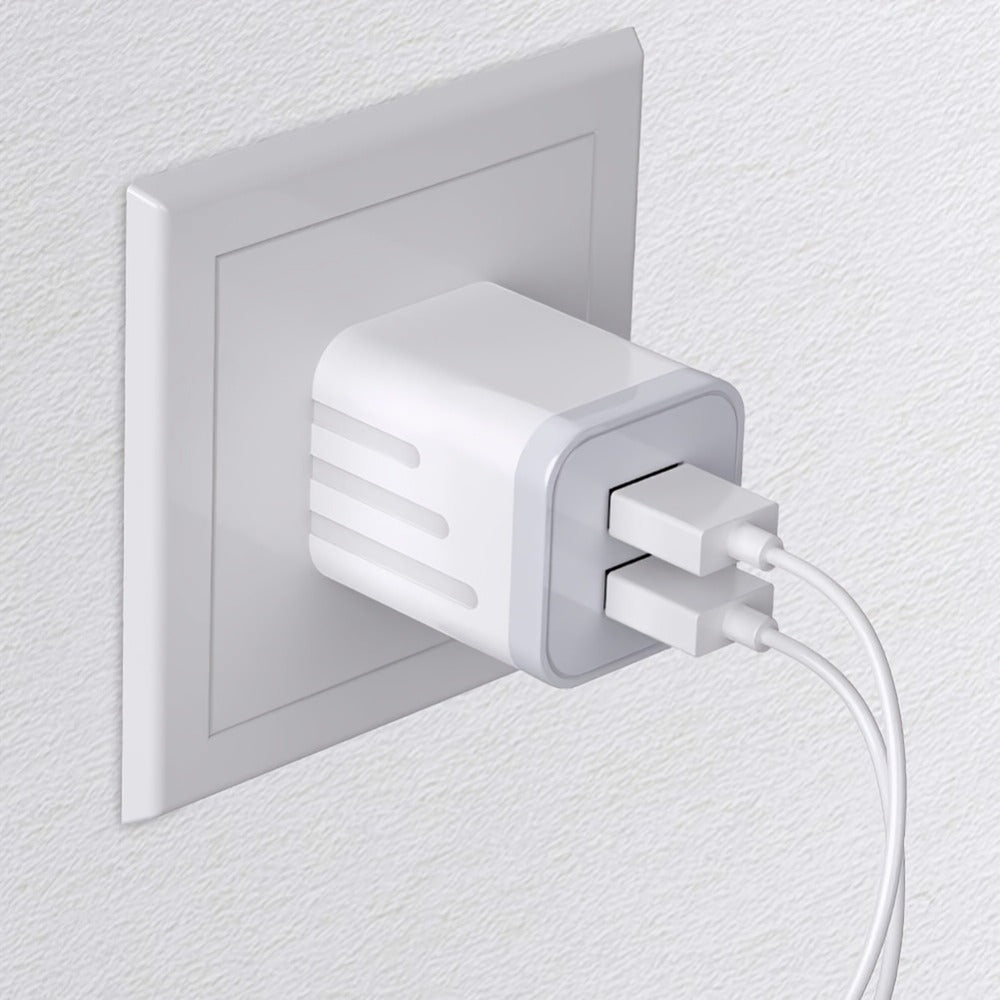 Dual Port USB Wall Charger 2.1A for an Everyday Personal Care Routine, with the Listed Configuration