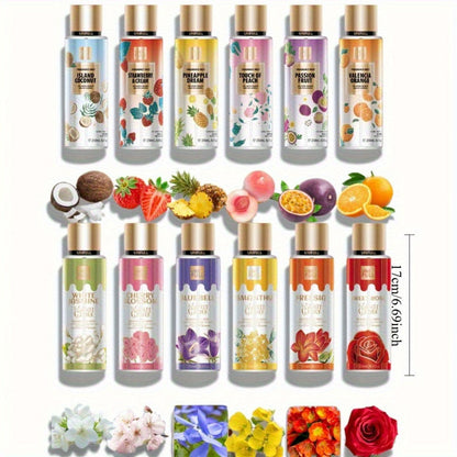 Floral Fruity Eau de Toilette Body Spray for Women 8.4oz – Long-Lasting Hair & Body Mist, 13 Scents Colorful Bottle