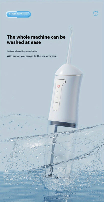 Water Flosser Cordless Three-Mode Oral Irrigator with Four Nozzles, USB Charging and Pink, Purple, Black or White Options