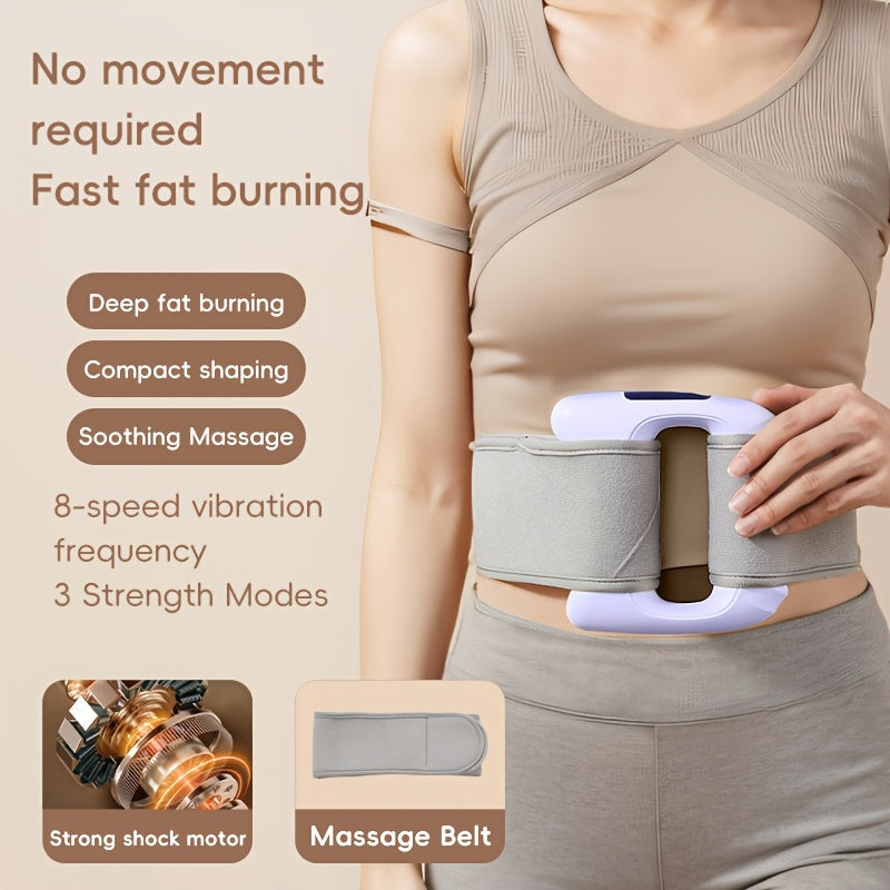Dual Motor Electric Fascia Ring with Massage Belt – 8 High-Frequency Vibration Modes, Type-C Rechargeable Large Battery, Ergonomic Grip