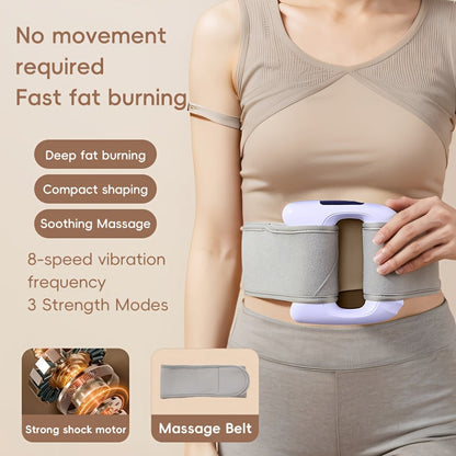 Dual Motor Electric Fascia Ring with Massage Belt – 8 High-Frequency Vibration Modes, Type-C Rechargeable Large Battery, Ergonomic Grip