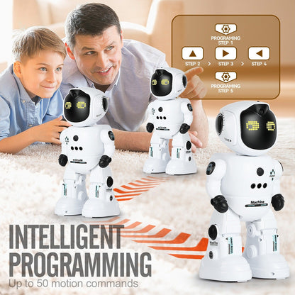 Gesture Control RC Robot Toy for Kids, Voice Recording, Programming, EMO LED Infrared Intelligent Interactive Robot