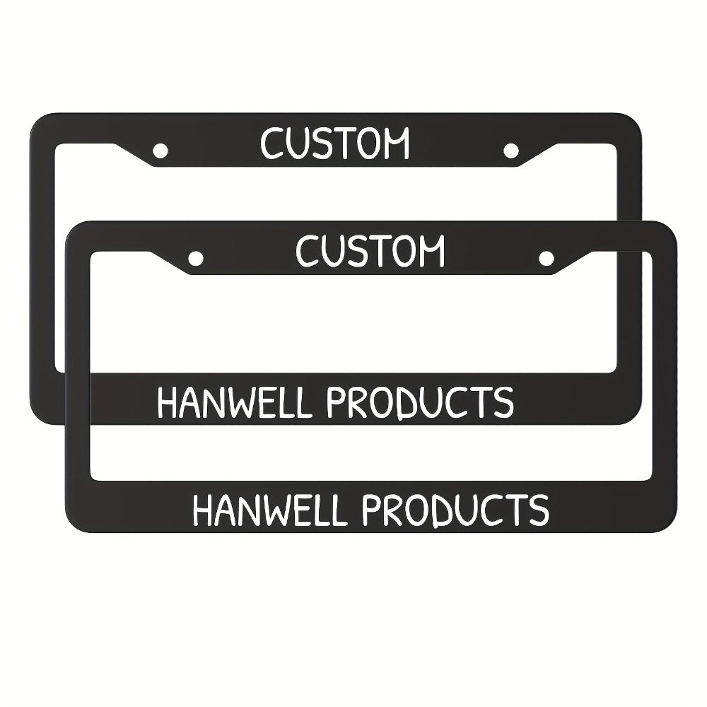 Custom License Plate Frame – 6 Font Styles, Heavy-Duty Weather-Resistant Car Tag Holder, Personalized Front & Rear License Plate Border