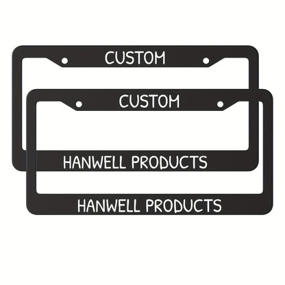 Custom License Plate Frame – 6 Font Styles, Heavy-Duty Weather-Resistant Car Tag Holder, Personalized Front & Rear License Plate Border