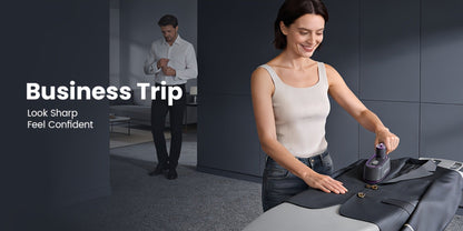 Mini Travel Steamer 2-in-1 Dry Steam Iron Foldable 180 Degree Handle 15-Second Heat 85ml for Entryways, Bedrooms and Living Spaces